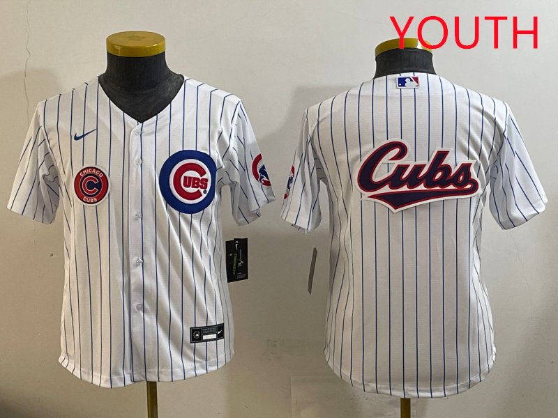Youth Chicago Cubs blank white  MLB 2025 jersey style 3